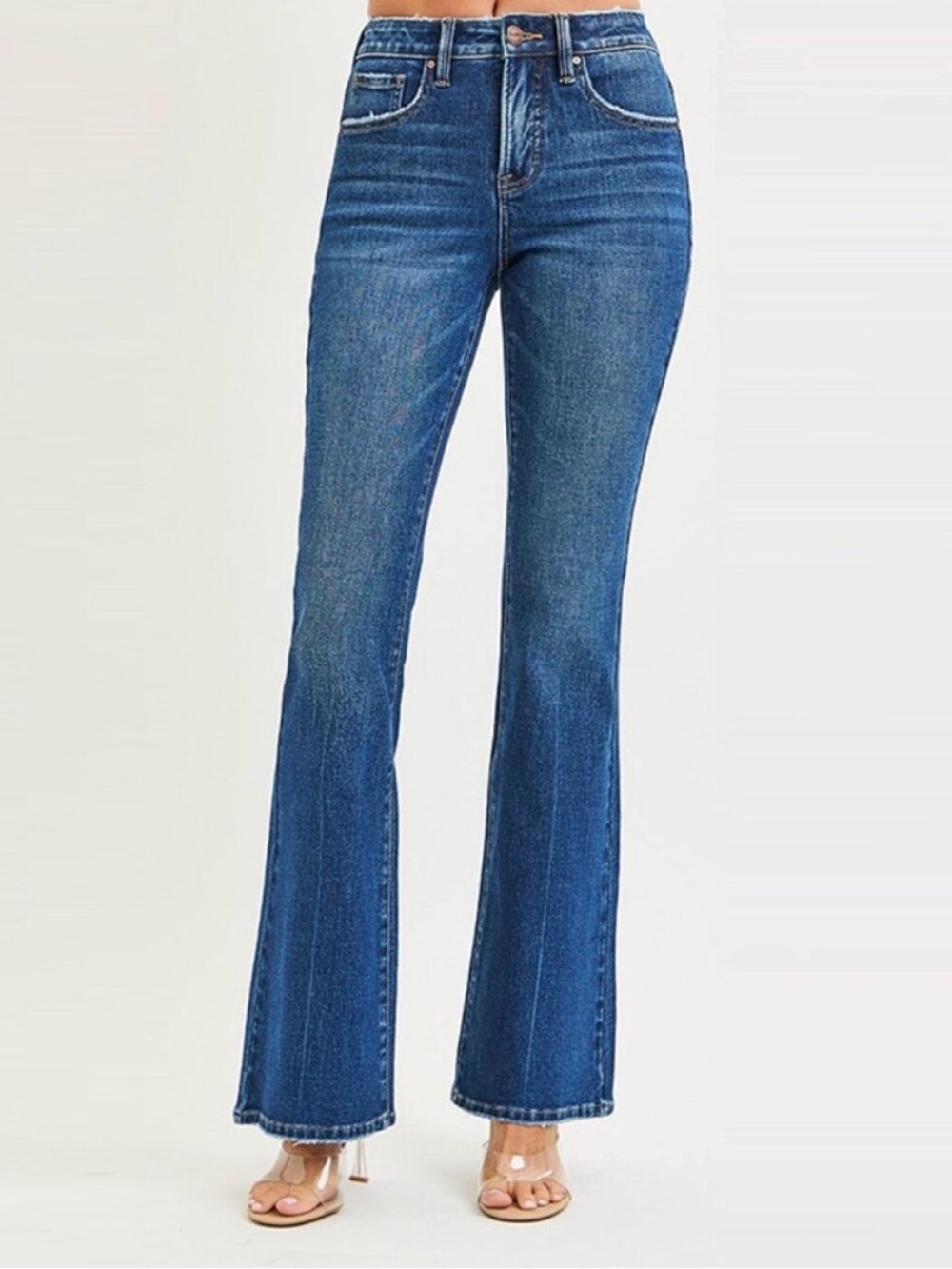 NWT Risen Tummy Control High Rise Flare Jeans Dark Denim Size 28